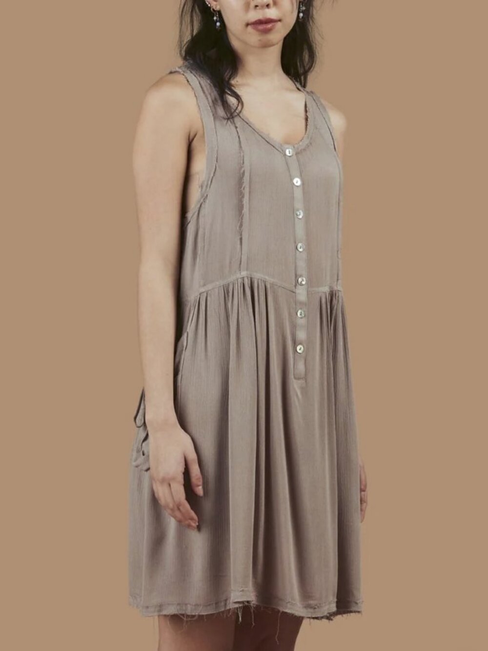 Unif Gaard Mauve Distressed Shift Dress
